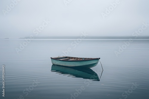 Boat on the lake. Generative AI. © hugo