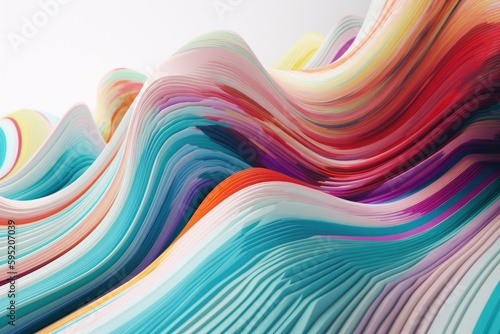 Abstract wave colorful background. Generative AI.