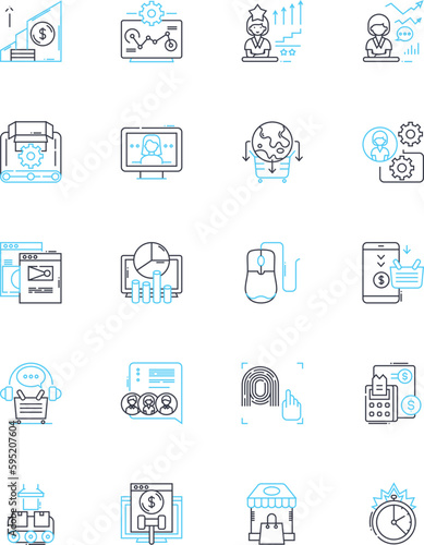 People administration linear icons set. Recruitment  Onboarding  Performance  Training  Succession  Compensation  Benefits line vector and concept signs. Diversity Inclusion Development outline