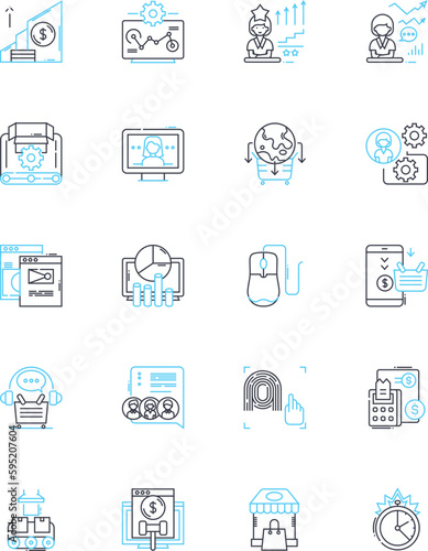 People administration linear icons set. Recruitment, Onboarding, Performance, Training, Succession, Compensation, Benefits line vector and concept signs. Diversity,Inclusion,Development outline