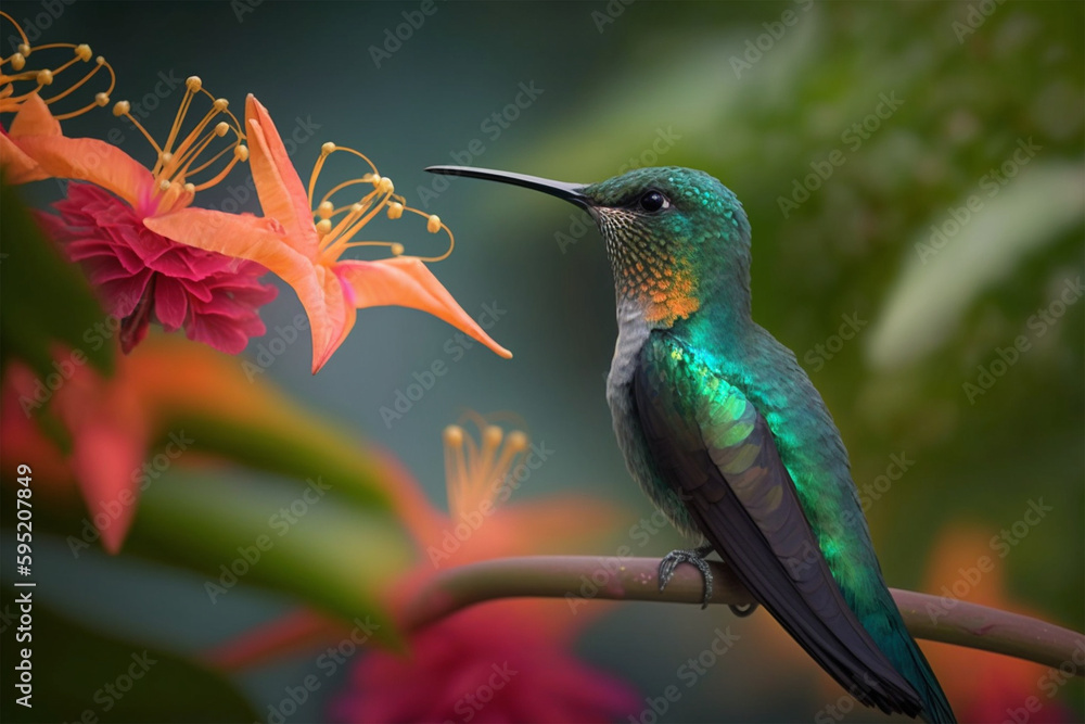 Fototapeta premium hummingbird on a flower