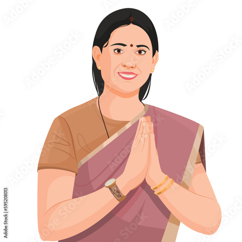 Indian Woman Politician showing namaskar.