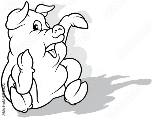 Drawing of a Cute Piggy wit...