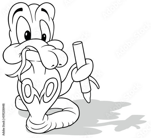 Drawing of a Funny Cobra wi...