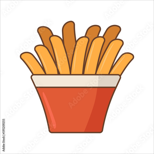 french fries illustration isolated white background