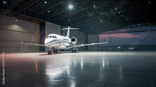 Tableau sur toile Luxorious Business Jet in Hangar