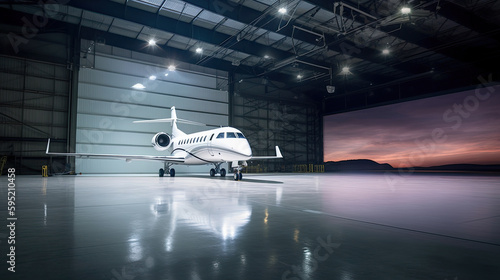 Luxorious Business Jet in Hangar