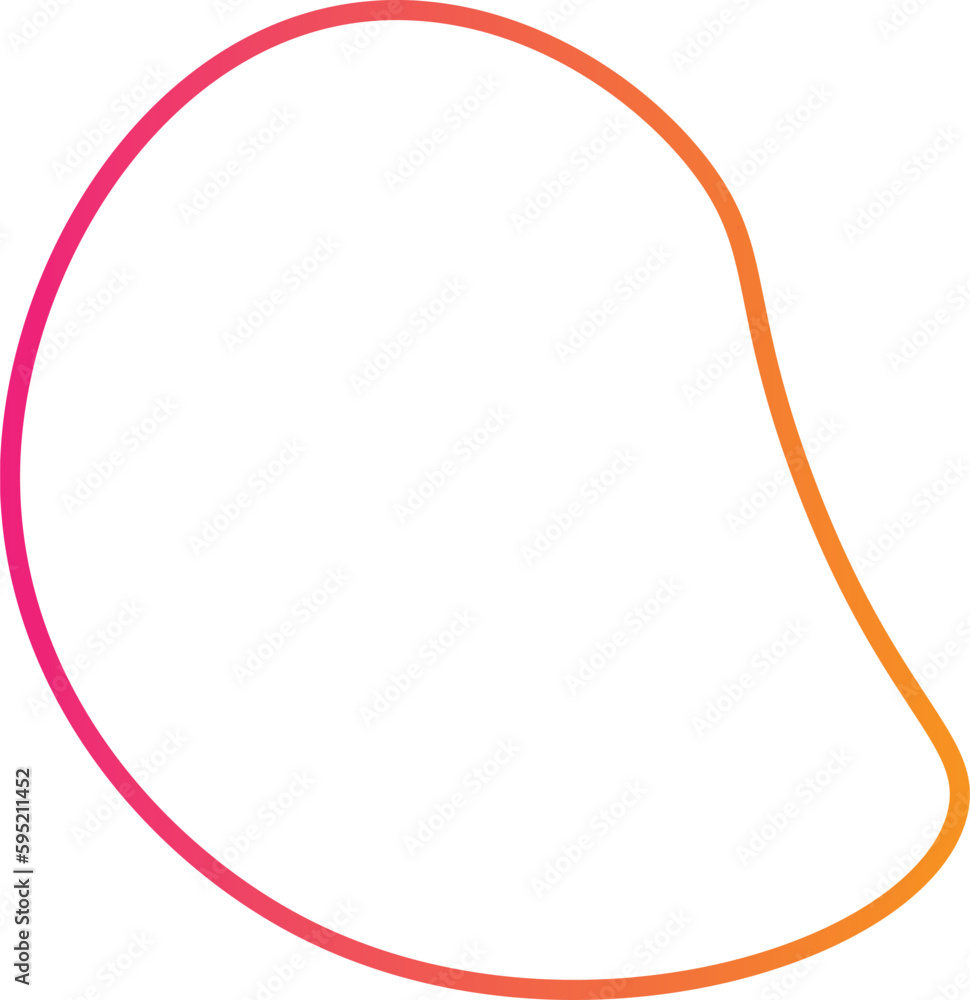 Gradient blob lines shape abstract color with line vector illustration isolated on transparent background. 