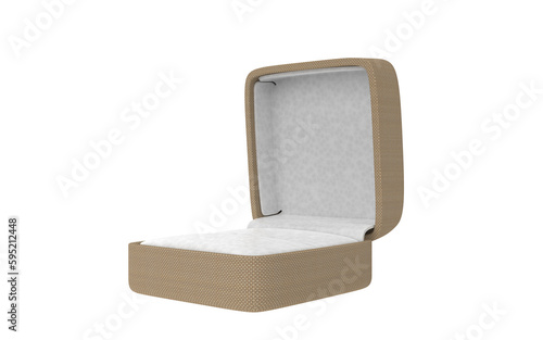 empty ring jewellery brown box on isolated background