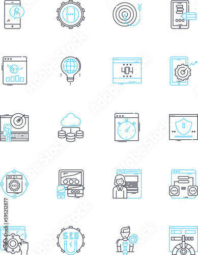 Commodity trading linear icons set. Futures, Exchange, Arbitrage, Derivatives, Pricing, Hedging, Options line vector and concept signs. Supply,Demand,Trading outline illustrations