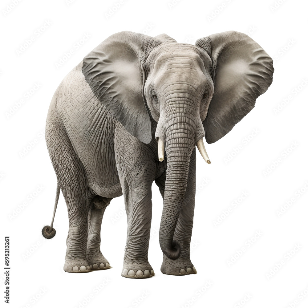 Fototapeta premium Elephant on transparent background, created with generative AI