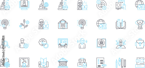 Instructional worth linear icons set. Valuable, Productive, Beneficial, Effective, Informative, Enlightening, Meaningful line vector and concept signs. Impactful,Practical,Insightful outline