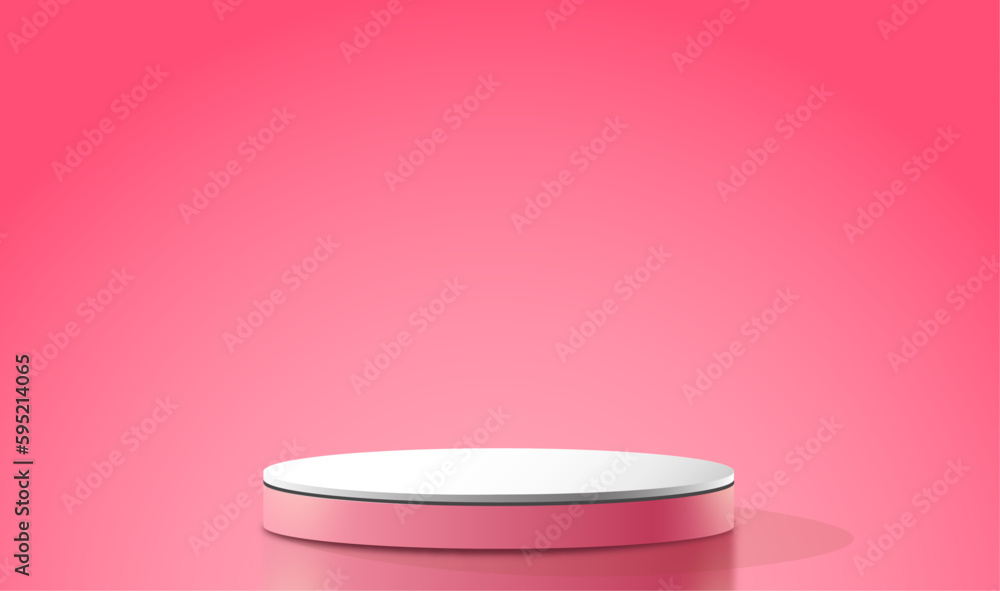 Realistic 3d cylinder pedestal podium. Abstract vector rendering geometric forms. Pastel minimal scene. Stage for showcase, Product display Realistic 3d cylinder pedestal podium. Abstract vector rendering geometric forms. Pastel minimal scene. Stage for showcase, Product display