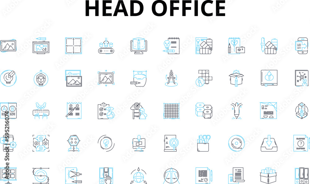 Head office linear icons set. Headquarters, Corporate, Main, Center, Administrative, Management, Control vector symbols and line concept signs. Command,Oversight,Supervision illustration Head office linear icons set. Headquarters, Corporate, Main, Center, Administrative, Management, Control vector symbols and line concept signs. Command,Oversight,Supervision illustration