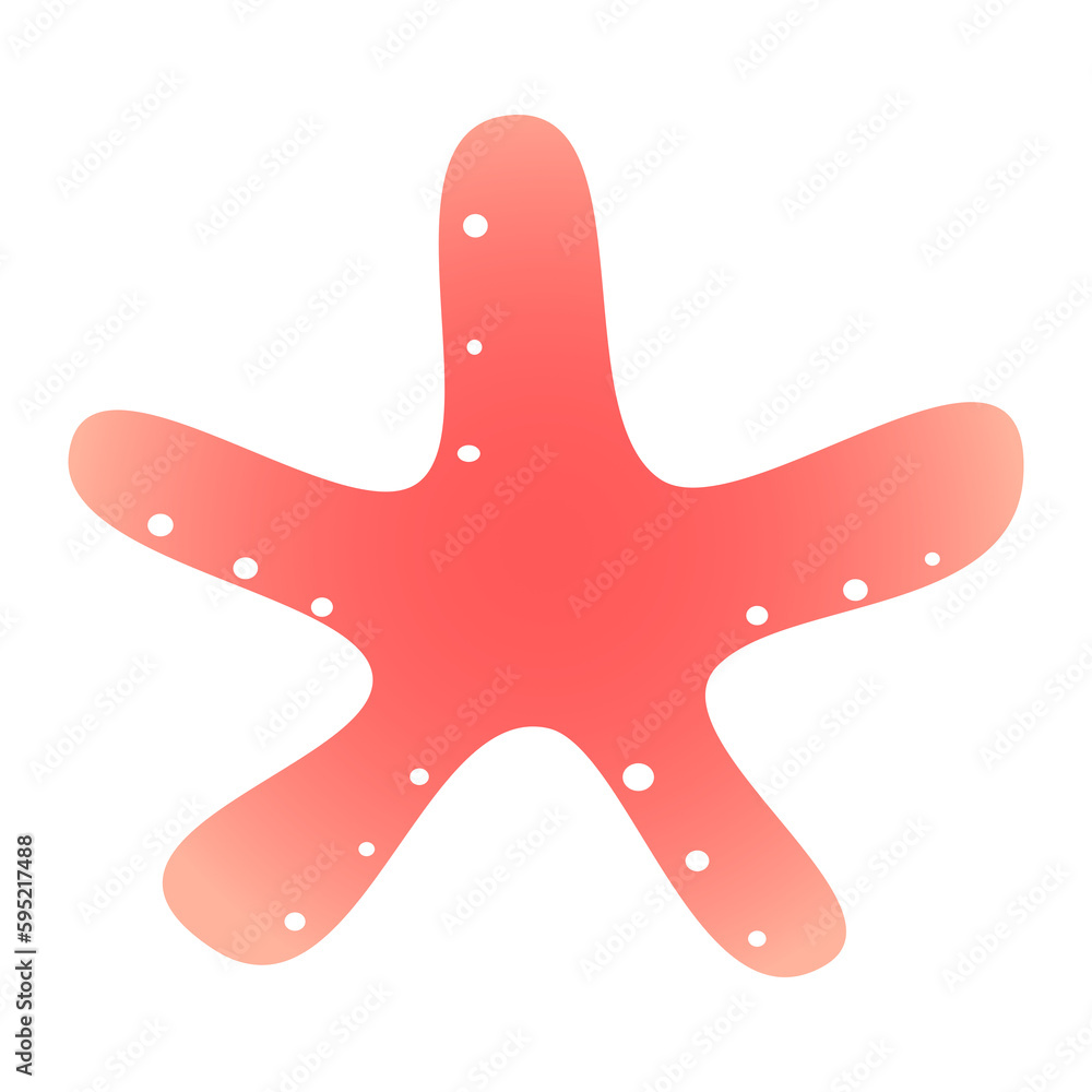 A cartoon starfish in a beach summer theme, PNG transparent background, Sticker illustration A cartoon starfish in a beach summer theme, PNG transparent background, Sticker illustration