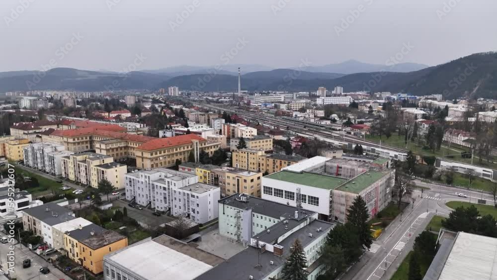 Aerial view of the city of Trencin in Slovakia Aerial view of the city of Trencin in Slovakia