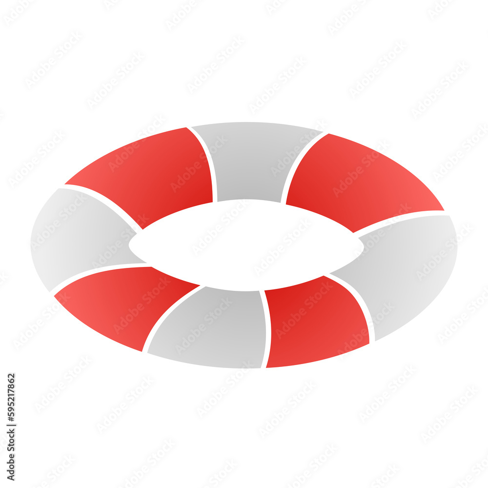 A cartoon lifebuoy in a beach summer theme, PNG transparent background, Sticker illustration A cartoon lifebuoy in a beach summer theme, PNG transparent background, Sticker illustration