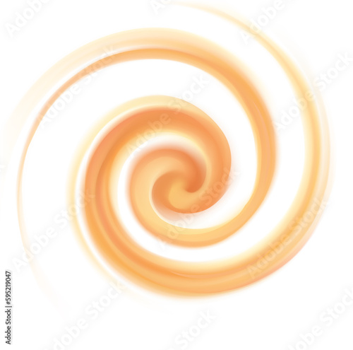 Vector light orange background of swirling texture