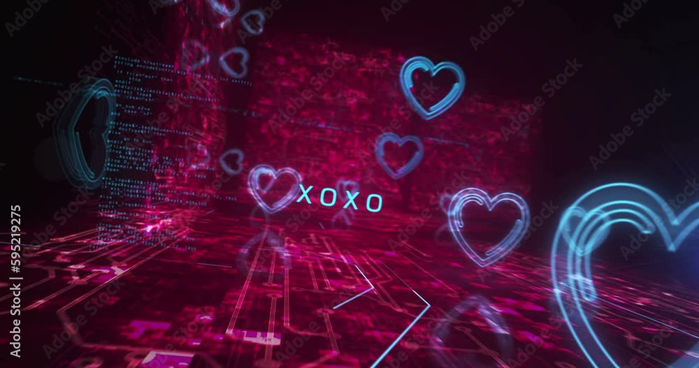 Heart love health ai tech code and cyber dating symbol abstract cyber concept. Digital technology background seamless and loopable dynamic 3d animation. Heart love health ai tech code and cyber dating symbol abstract cyber concept. Digital technology background seamless and loopable dynamic 3d animation.