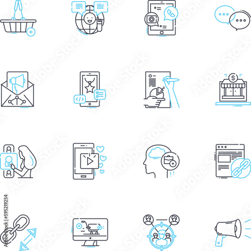 Legal and compliance linear icons set. Ethics, Regulation, Governance, Compliance, Lawful, Policies, Risk line vector and concept signs. Rules,Conformity,Standards outline illustrations