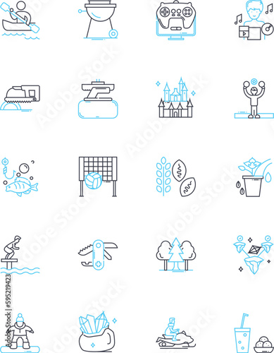 Timid hesitation linear icons set. Shy, Hesitant, Demure, Insecure, Tentative, Cautious, Unsure line vector and concept signs. Reserved,Apprehensive,Anxious outline illustrations