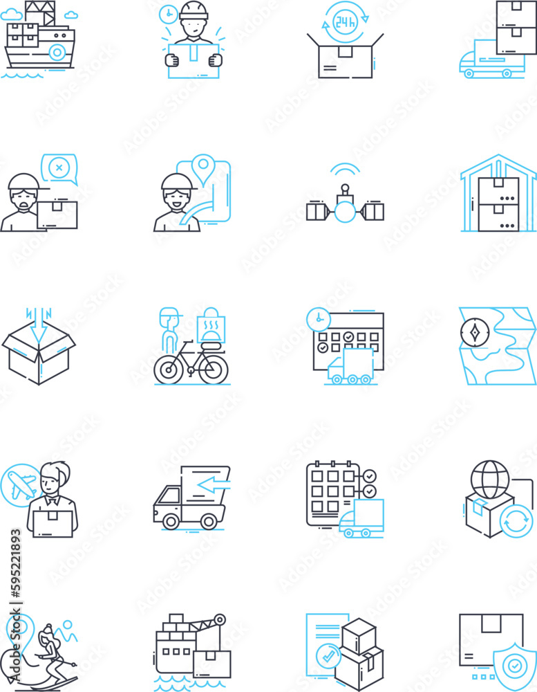 Rapid dispatch linear icons set. Swift, Expedient, Prompt, Agile ...