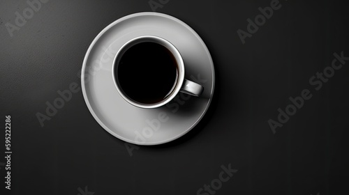 A cup of coffee, minimal, Black Background, Generative AI