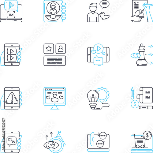 Corporate finance linear icons set. Capital, Investment, Dividend, Mergers, Acquisitions, Assets, Liabilities line vector and concept signs. Profitability,Risk,Cash flow outline illustrations