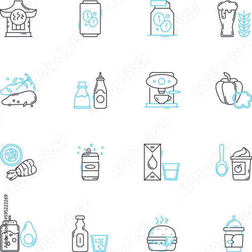 Fare linear icons set. Ticket, Price, Tariff, Cost, Farewell, Rate, Voyage line vector and concept signs. Journey,Travel,Passage outline illustrations photo
