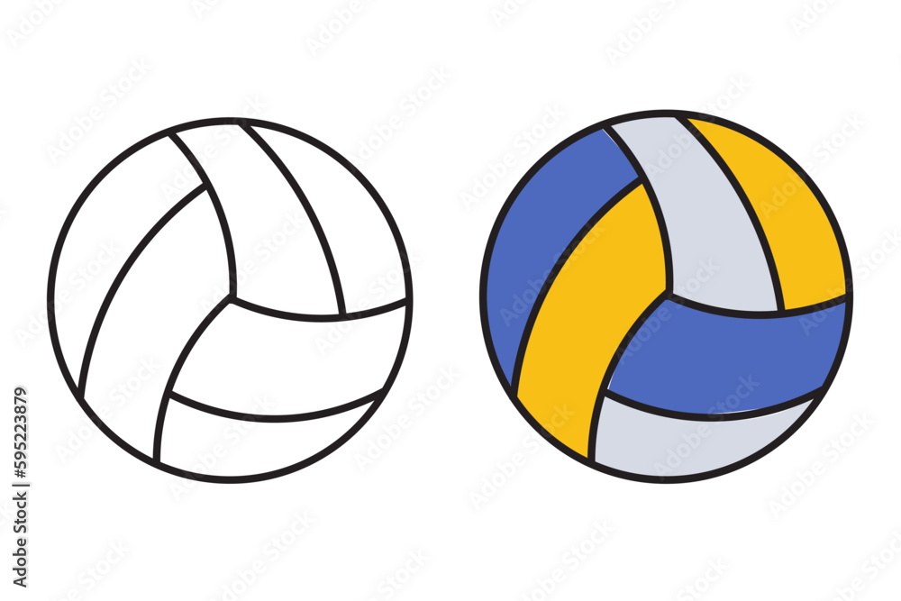 Volleyball icon. Ball line vector ilustration. Volleyball icon. Ball line vector ilustration.