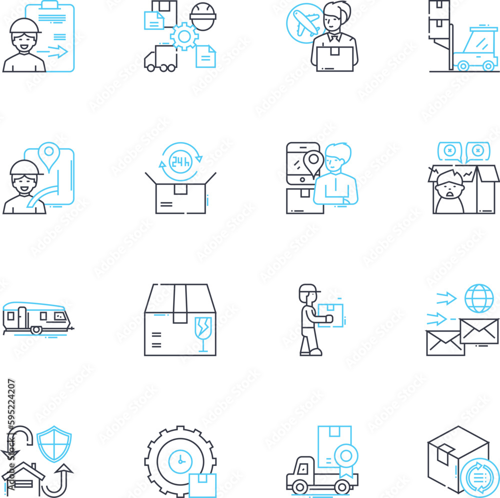 Freight forwarding linear icons set. Shipping, Logistics, Transportation, Cargo, Carrier, Warehousing, Import line vector and concept signs. Export,Customs,Brokerage outline illustrations Freight forwarding linear icons set. Shipping, Logistics, Transportation, Cargo, Carrier, Warehousing, Import line vector and concept signs. Export,Customs,Brokerage outline illustrations