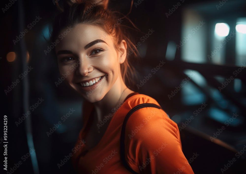 Obraz premium Beautiful girl working out and doing excercises to stay fit and healthy. Fitness concept. Generative AI illustrations