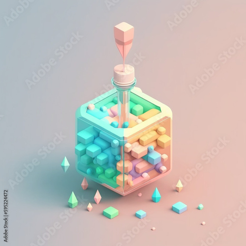 Koncept - strzykawka przyszłości, lek - ilustracja 3d - Concept - syringe of the future, medicine - 3d illustration - AI Generated