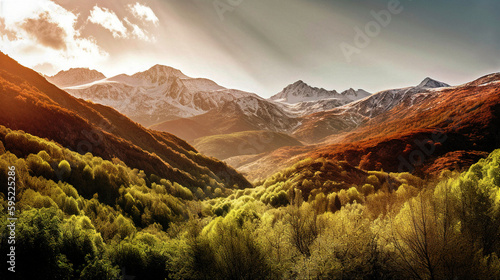 Photograph of Ergaki Mountains - generative AI