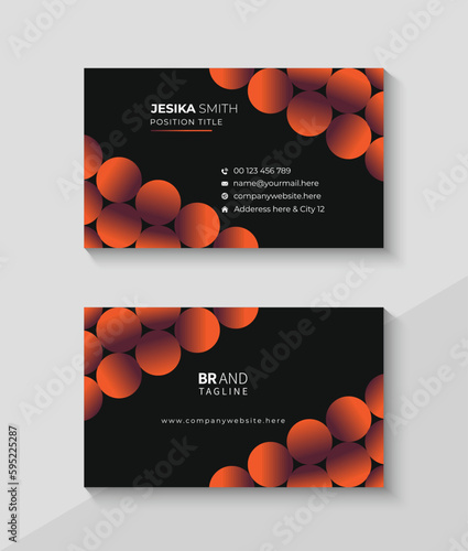 Black business card design template