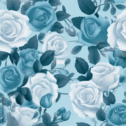 Blue rose pattern