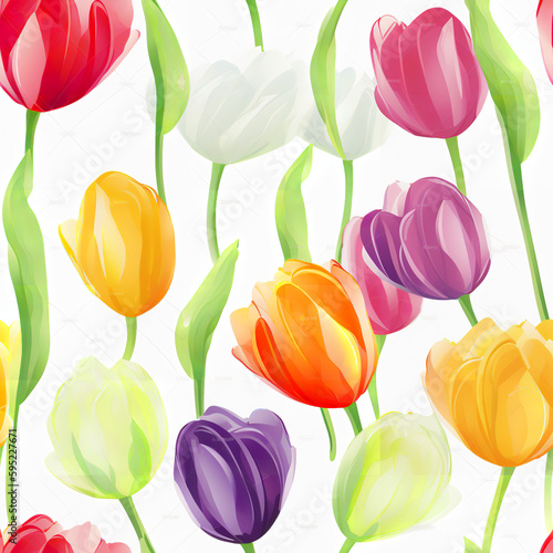Seamless tulip pattern