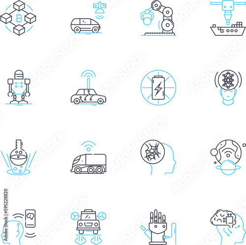 Growing techniques linear icons set. Hydroponics, Aeroponics, Aquaponics, Companion planting, Crop rotation, Seedling, Microgreen line vector and concept signs. Trench composting,Vermiculture,Fungus