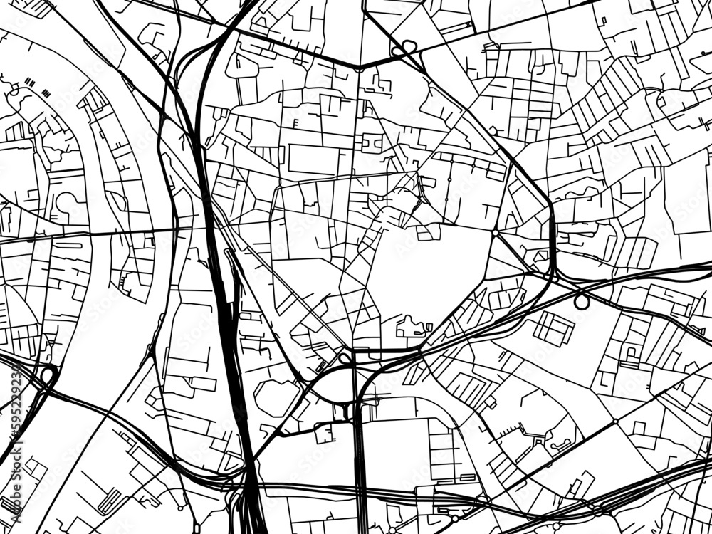 Vector road map of the city of  Saint-Denis in France on a white background.