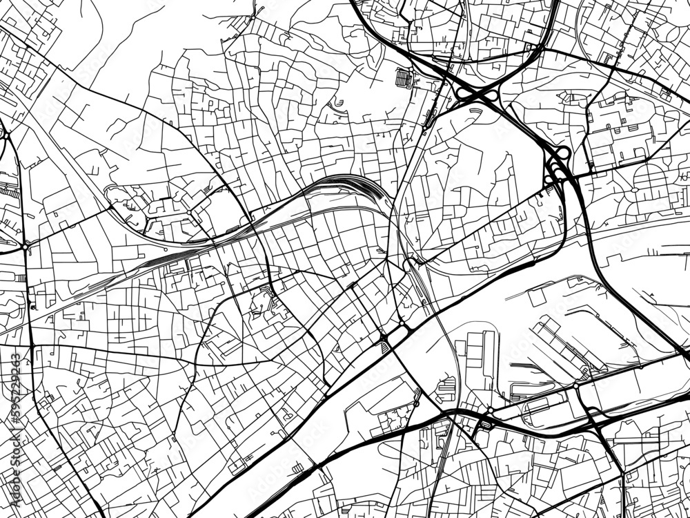 Vector road map of the city of  Argenteuil in France on a white background.