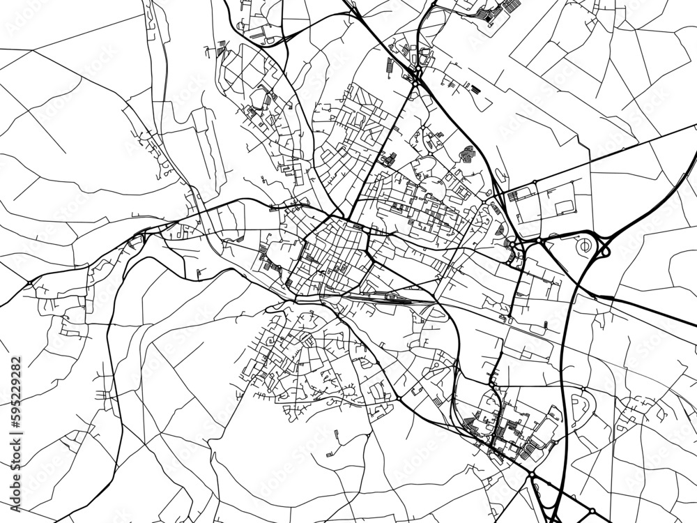 Vector road map of the city of  Beauvais in France on a white background.