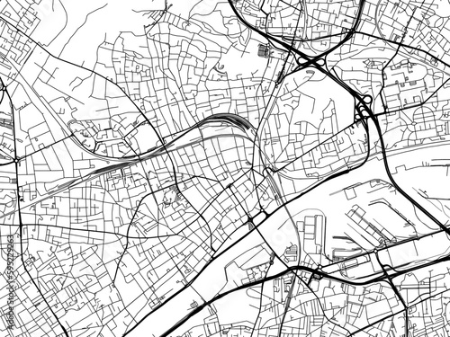 Obraz na plátně Vector road map of the city of  Argenteuil in France on a white background