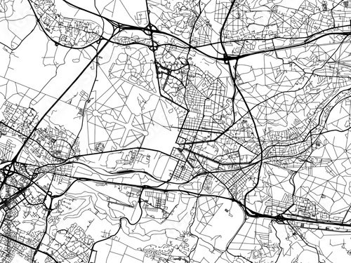 Vector road map of the city of  Versailles in France on a white background.