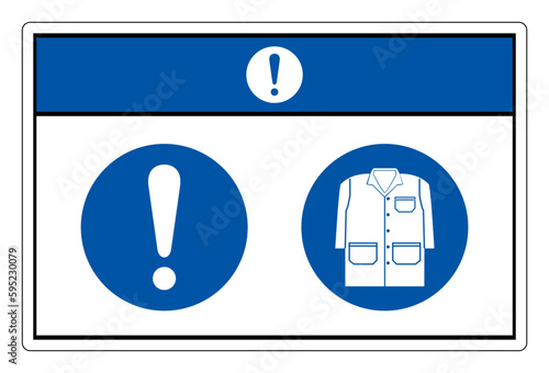 Notice Wear A Gown Symbol Sign, Vector Illustration, Isolate On White Background Label .EPS10