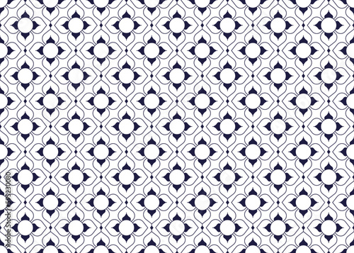 geometric and flower line ethnic fabric seamless pattern for cloth carpet wallpaper background wrapping etc.