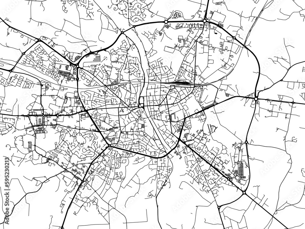 Vector road map of the city of  Laval in France on a white background.