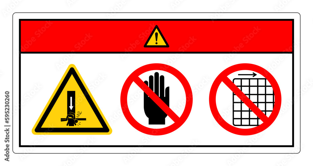 Danger Crush Hazard Do Not Touch and Do Not Remove Gaurd Symbol Sign ...