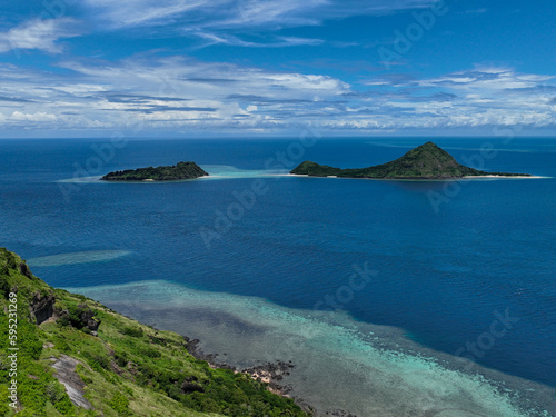 Aerial view of lush island showing tropical lving in the Torres Strait, © AspectDrones