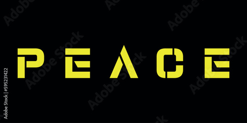 Peace Text Design Vector
