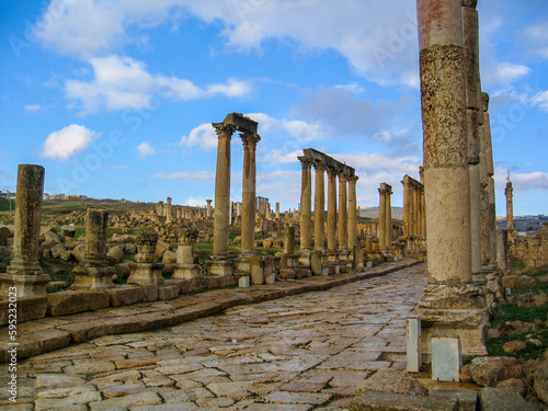 City of Geraza. .The Cardo Maximus the Colonnaded Street.